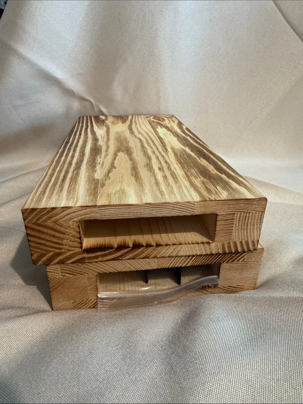 Set of 2 Solid Wood Wall Pocket Vases - 11
